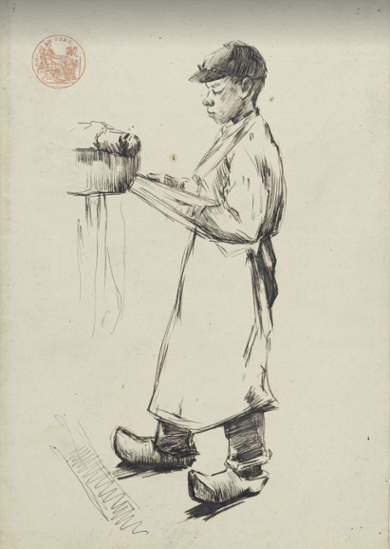 Fabrieksjongen, door Anthon Gerhard Alexander van Rappard, 1868-1892. Rijksmuseum Amsterdam
