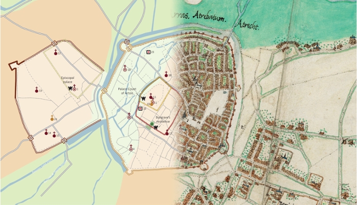 Anders dan in Utrecht heeft de middeleeuwse stad Atrecht zich niet ontwikkeld vanuit de Romeinse kern, maar ten oosten ervan, rond de rivier.