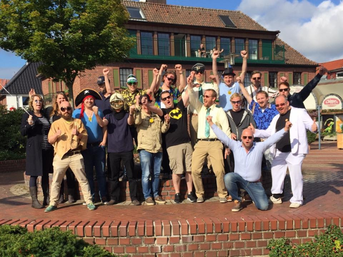 In Germany during the annual rally – Gerard is standing slightly left of center in the back row, wearing a green sun visor