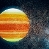 Artistieke impressie van een leefbare planeet (midden) bij een pulsar (rechts).