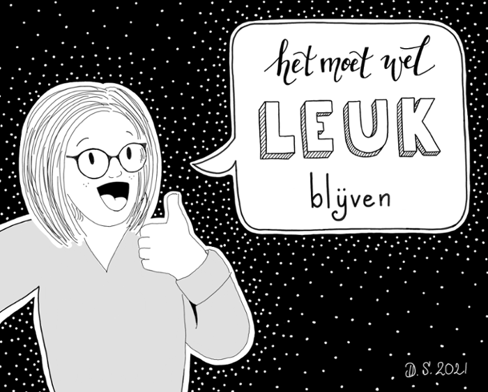 Illustratie: Smeets als onderdeel van haar SKO-portfolio -'Het moet wel leuk blijven'