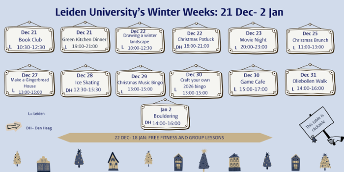 Winter Weeks programme with all activities