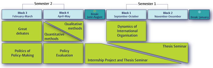 Infographic: MSc Programme Structure, The Hague specialisation