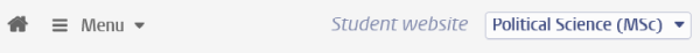 Student site: programme selector